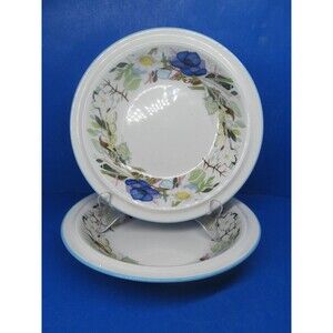 Goebel Jardin Germany Set Of 2 Rare HTF 8 1/2" Rimmed Bowls VGC